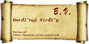 Berényi Virág névjegykártya